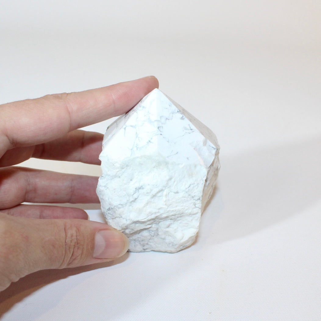 Howlite crystal top point | ASH&STONE Crystal Shop Auckland NZ