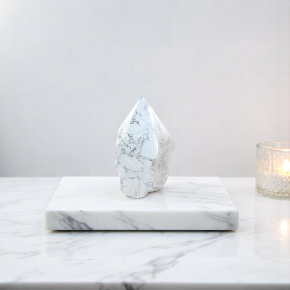 Howlite crystal top point | ASH&STONE Crystal Shop Auckland NZ 