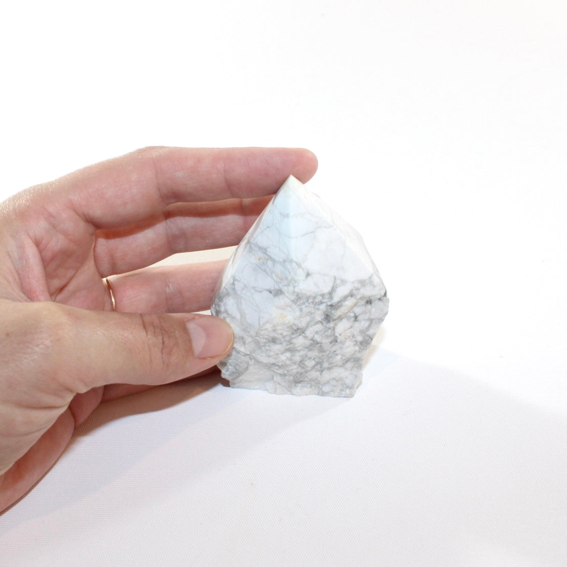 Howlite crystal top point | ASH&STONE Crystal Shop Auckland NZ