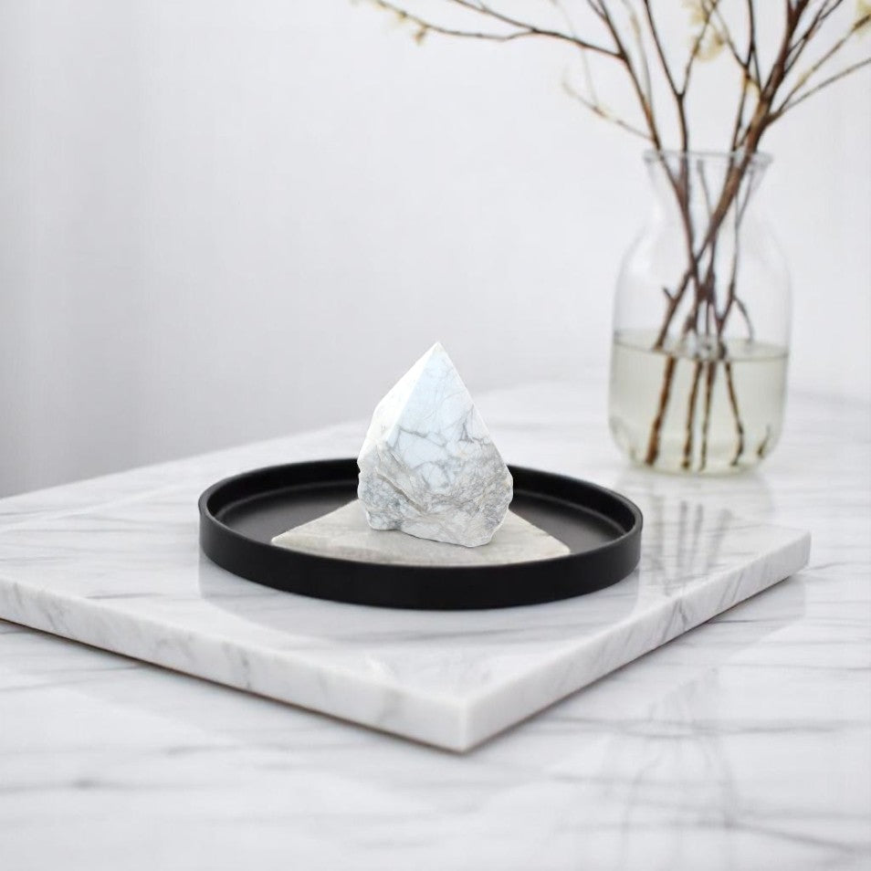 Howlite crystal top point | ASH&STONE Crystal Shop Auckland NZ
