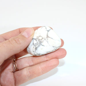 Howlite polished crystal palm stone | ASH&STONE Crystals Shop Auckland NZ