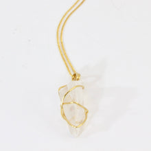 Load image into Gallery viewer, Bespoke NZ-made clear quartz crystal pendant with 18&quot; chain
