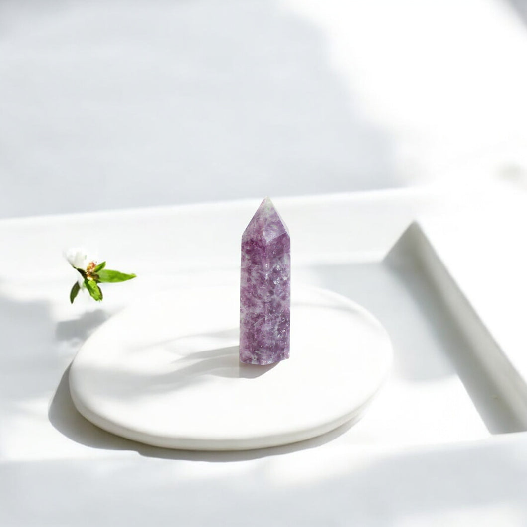 Lepidolite polished crystal generator | ASH&STONE Crystals Shop Auckland NZ