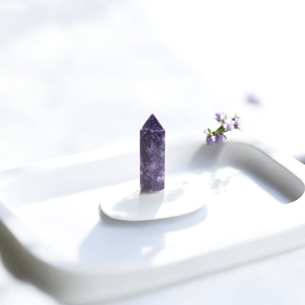 Lepidolite polished crystal point | ASH&STONE Crystal Shop Auckland NZ