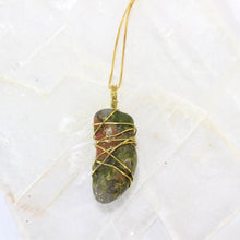 Load image into Gallery viewer, Bespoke NZ-made unakite crystal pendant with 18&quot; chain |  ASH&amp;STONE Crystal Jewellery Shop Auckland NZ
