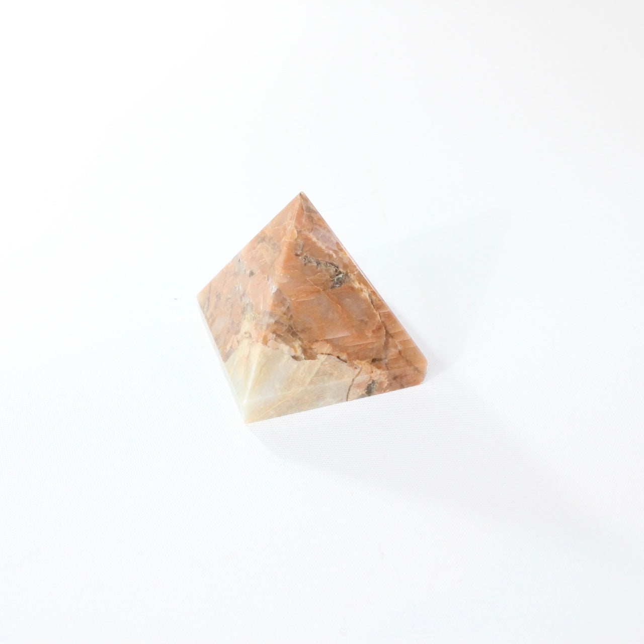 Peach moonstone polished crystal pyramid | ASH&STONE Crystal Shop Auckland NZ
