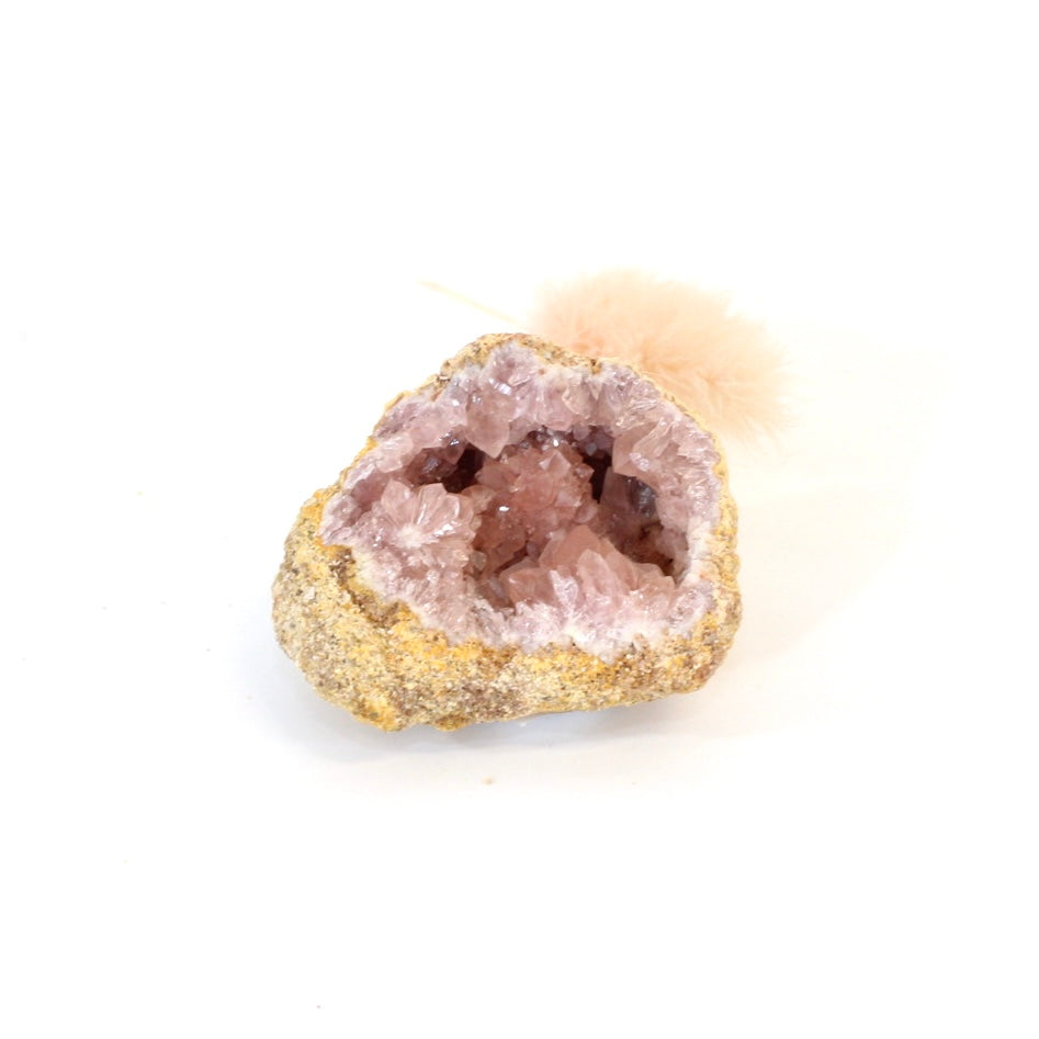 Pink amethyst crystal geode half | ASH&STONE Crystals Shop Auckland NZ