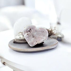 Pink amethyst polished crystal heart | ASH&STONE Crystal Shop Auckland NZ