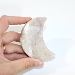 Pink amethyst crystal moon | ASH&STONE Crystals Shop Auckland NZ