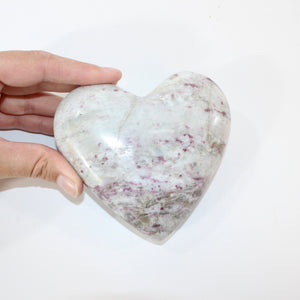 Pink tourmaline polished crystal heart | ASH&STONE Crystal Shop Auckland NZ