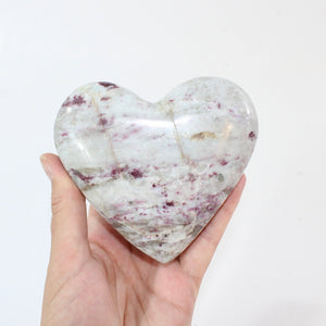 Pink tourmaline polished crystal heart | ASH&STONE Crystal Shop Auckland NZ