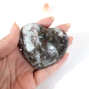 Pink tourmaline in quartz crystal heart | ASH&STONE Crystals Shop Auckland NZ