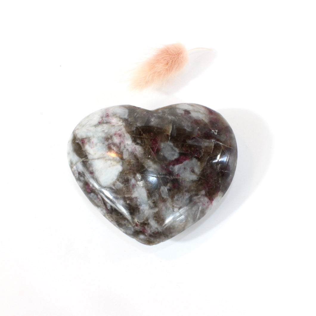 Pink tourmaline in quartz crystal heart | ASH&STONE Crystals Shop Auckland NZ