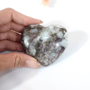 Pink tourmaline in quartz crystal heart | ASH&STONE Crystals Shop Auckland NZ