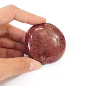 Rhodonite crystal palm stone | ASH&STONE Crystals Shop Auckland NZ