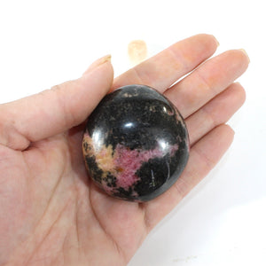 Rhodonite crystal palm stone | ASH&STONE Crystals Shop Auckland NZ