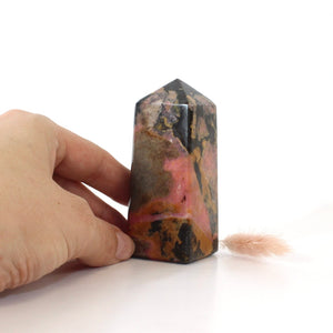 Rhodonite polished crystal tower | ASH&STONE Crystals Shop Auckland NZ