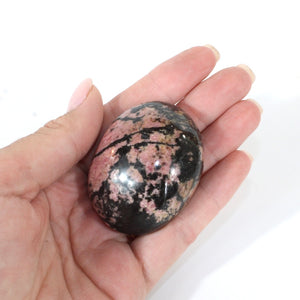 Rhodonite crystal palm stone | ASH&STONE Crystals Shop Auckland NZ