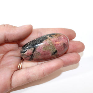 Rhodonite polished crystal palm stone | ASH&STONE Crystals Shop Auckland NZ