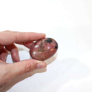 Rhodonite polished crystal palm stone | ASH&STONE Crystals Shop Auckland NZ