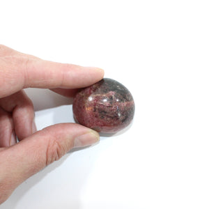 Rhodonite polished crystal palm stone | ASH&STONE Crystals Shop Auckland NZ