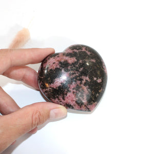 Rhodonite polished crystal heart | ASH&STONE Crystals Shop Auckland NZ