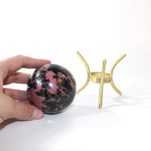 Load image into Gallery viewer, Rhodonite polished crystal sphere with stand | ASH&amp;STONE Crystals Shop Auckland NZ
