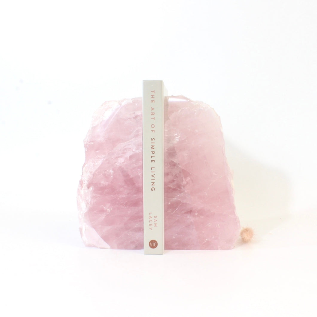 Rose quartz crystal bookends 2.43kg | ASH&STONE Crystals Shop Auckland NZ