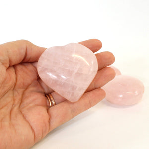 Rose quartz crystal polished heart | ASH&STONE Crystal Shop Auckland NZ
