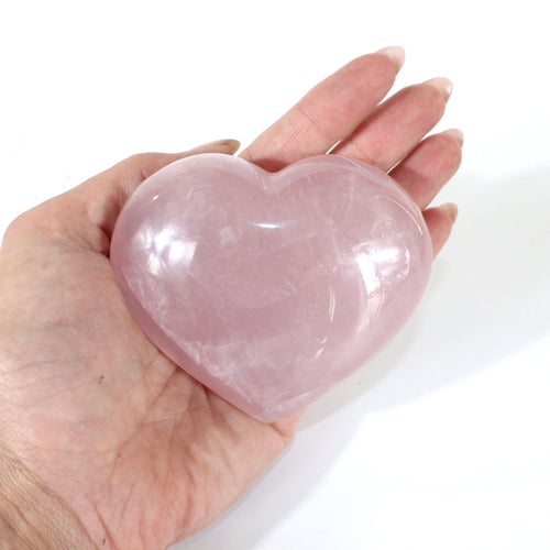 Rose quartz crystal polished heart | ASH&STONE Crystals Shop Auckland NZ