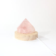 Load image into Gallery viewer, Rose quartz crystal lamp on LED base | ASH&amp;STONE Crystals Shop Auckland NZ

