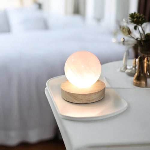 Rose quartz crystal sphere lamp | ASH&STONE Crystals Shop Auckland NZ