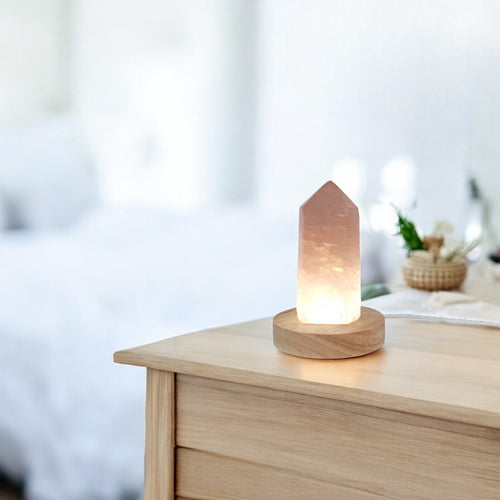 Rose quartz crystal lamp | ASH&STONE Crystal Shop Auckland NZ