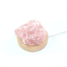 Load image into Gallery viewer, Rose quartz crystal on LED lamp base | ASH&amp;STONE Crystal Shop Auckland NZ
