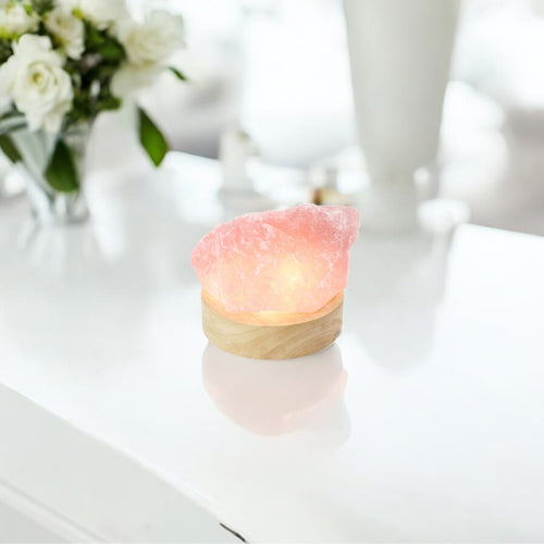 Rose quartz crystal lamp | ASH&STONE Crystal Shop Auckland NZ