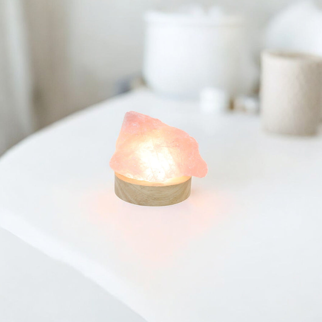 Rose quartz crystal lamp | ASH&STONE Crystal Shop Auckland NZ