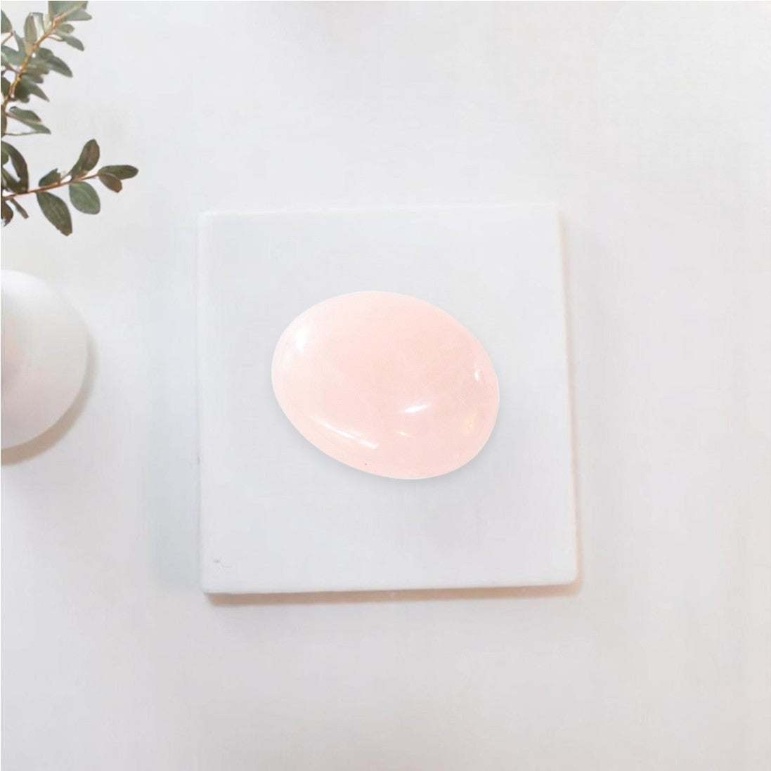 Rose quartz crystal palm stone | ASH&STONE Crystal Shop Auckland NZ