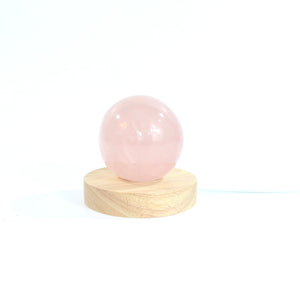 Rose quartz crystal sphere lamp on LED base | ASH&STONE Crystals Shop Auckland NZ