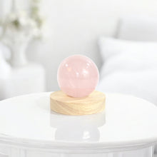 Load image into Gallery viewer, Rose quartz crystal sphere lamp on LED base | ASH&amp;STONE Crystals Shop Auckland NZ
