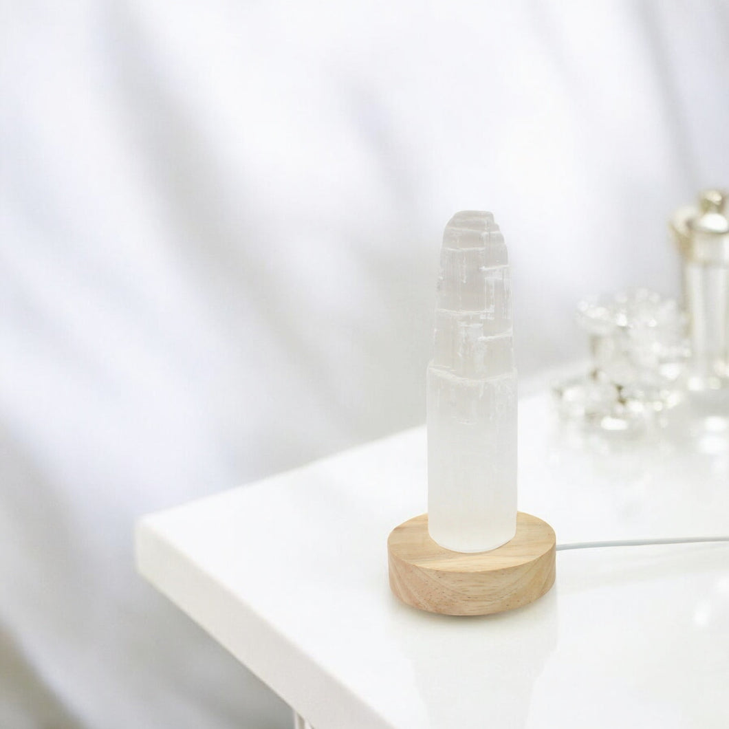 Medium Selenite crystal tower lamp | | ASH&STONE Crystals Shop Auckland NZ