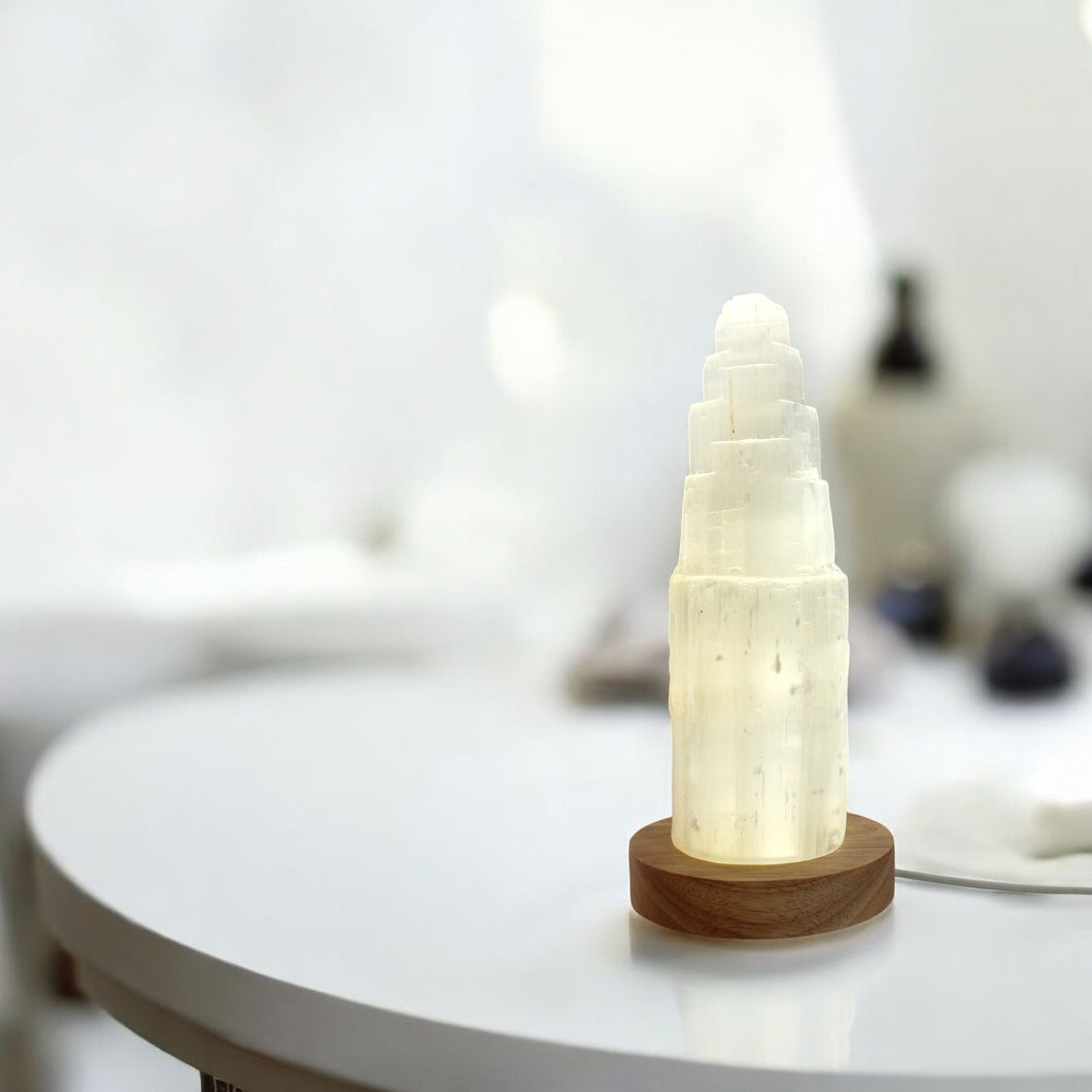 Large Selenite crystal tower lamp | | ASH&STONE Crystals Shop Auckland NZ