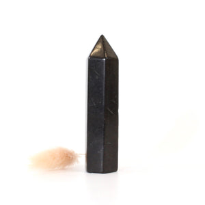 Shungite polished crystal tower | ASH&STONE Crystals Shop Auckland NZ