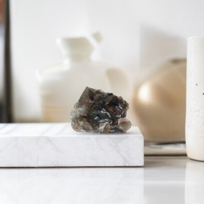 Smoky quartz crystal cluster | ASH&STONE Crystal Shop Auckland NZ