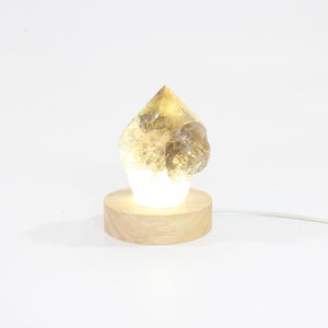 Smoky quartz crystal point on LED lamp base | ASH&STONE Crystals Shop Auckland NZ