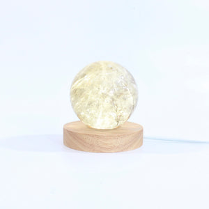 Smoky quartz crystal sphere on LED lamp base | ASH&STONE Crystals Shop Auckland NZ