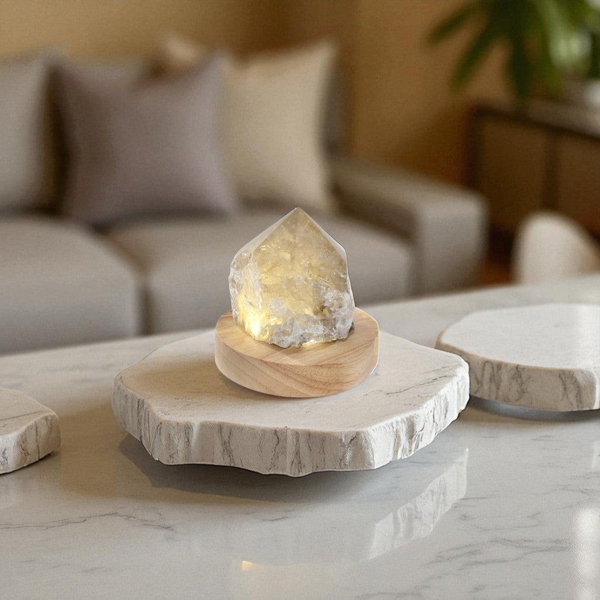 Rutilated smoky quartz crystal lamp | ASH&STONE Crystal Shop Auckland NZ