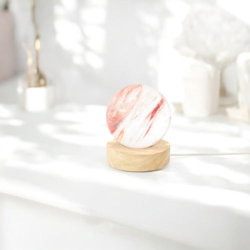 Strawberry obsidian sphere lamp | ASH&STONE Crystal Shop Auckland NZ