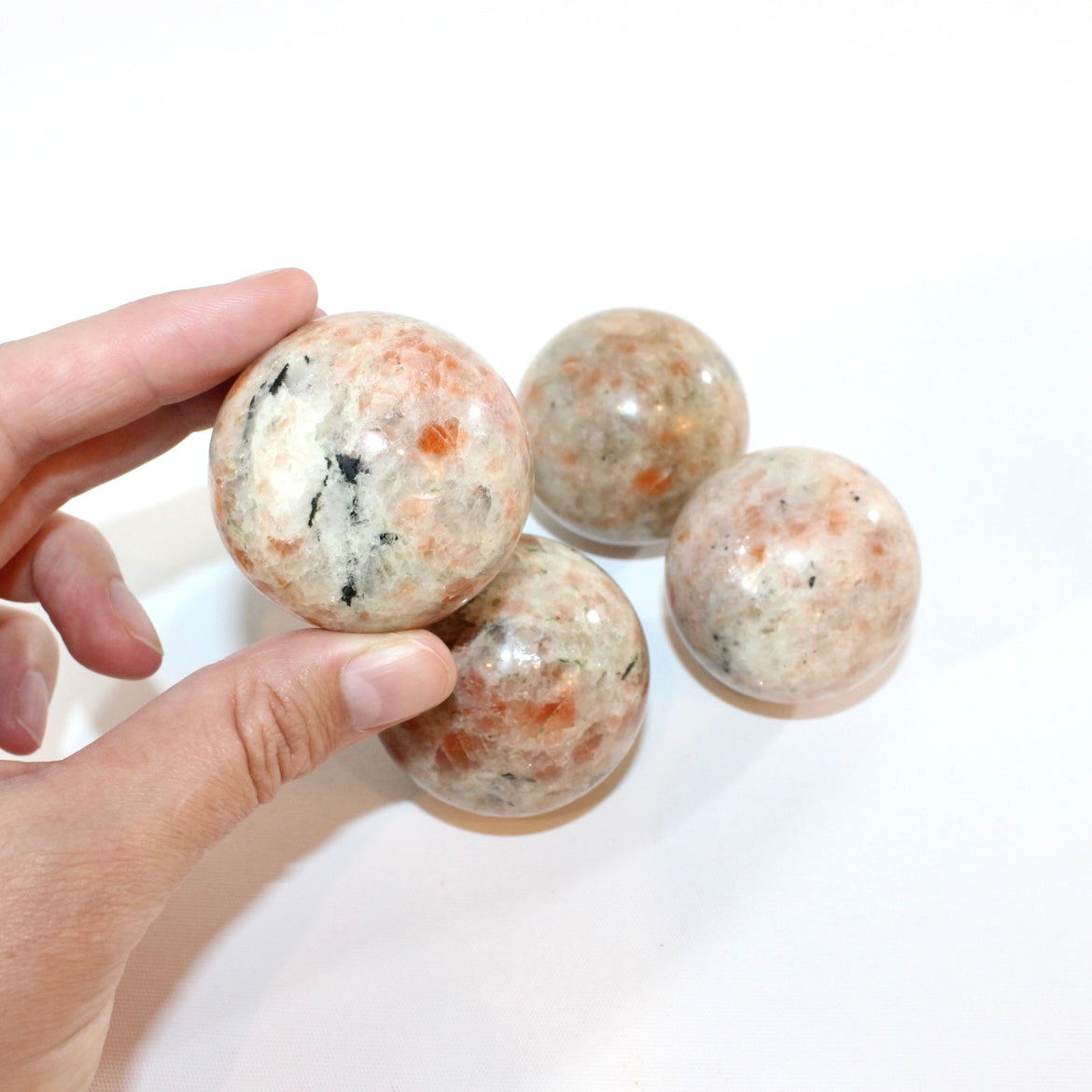 Sunstone polished crystal sphere | ASH&STONE Crystal Shop Auckland NZ