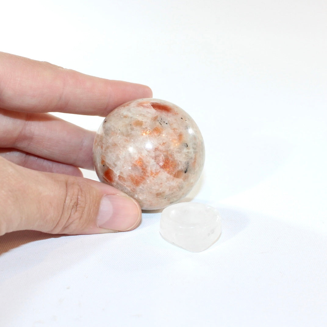 Sunstone polished crystal sphere on stand  | ASH&STONE Crystal Shop Auckland NZ