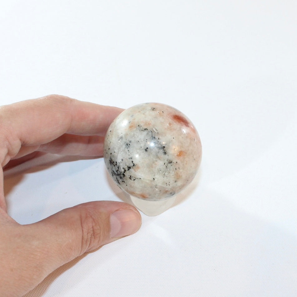 Sunstone polished crystal sphere on stand  | ASH&STONE Crystal Shop Auckland NZ